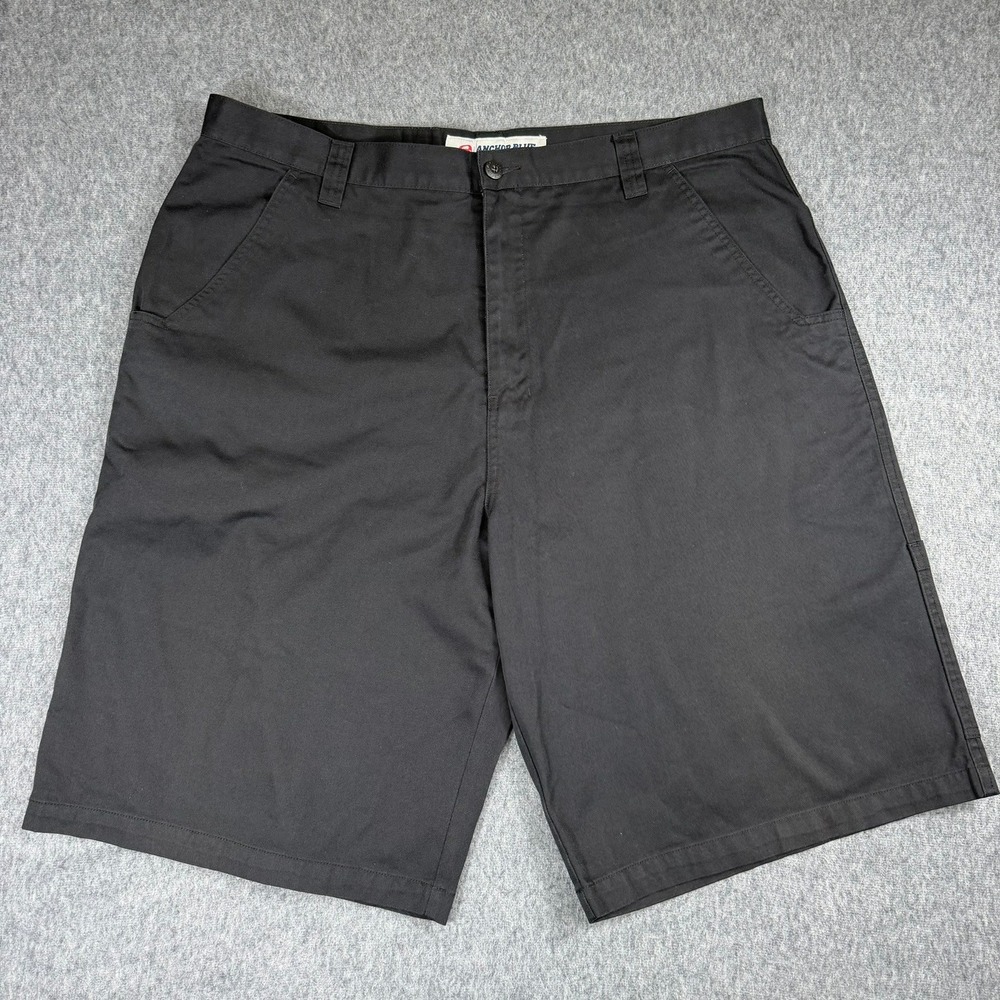 Anchor Blue Shorts Mens 40 Black Cargo Utility Workwear Twill Baggy Y2K Skater